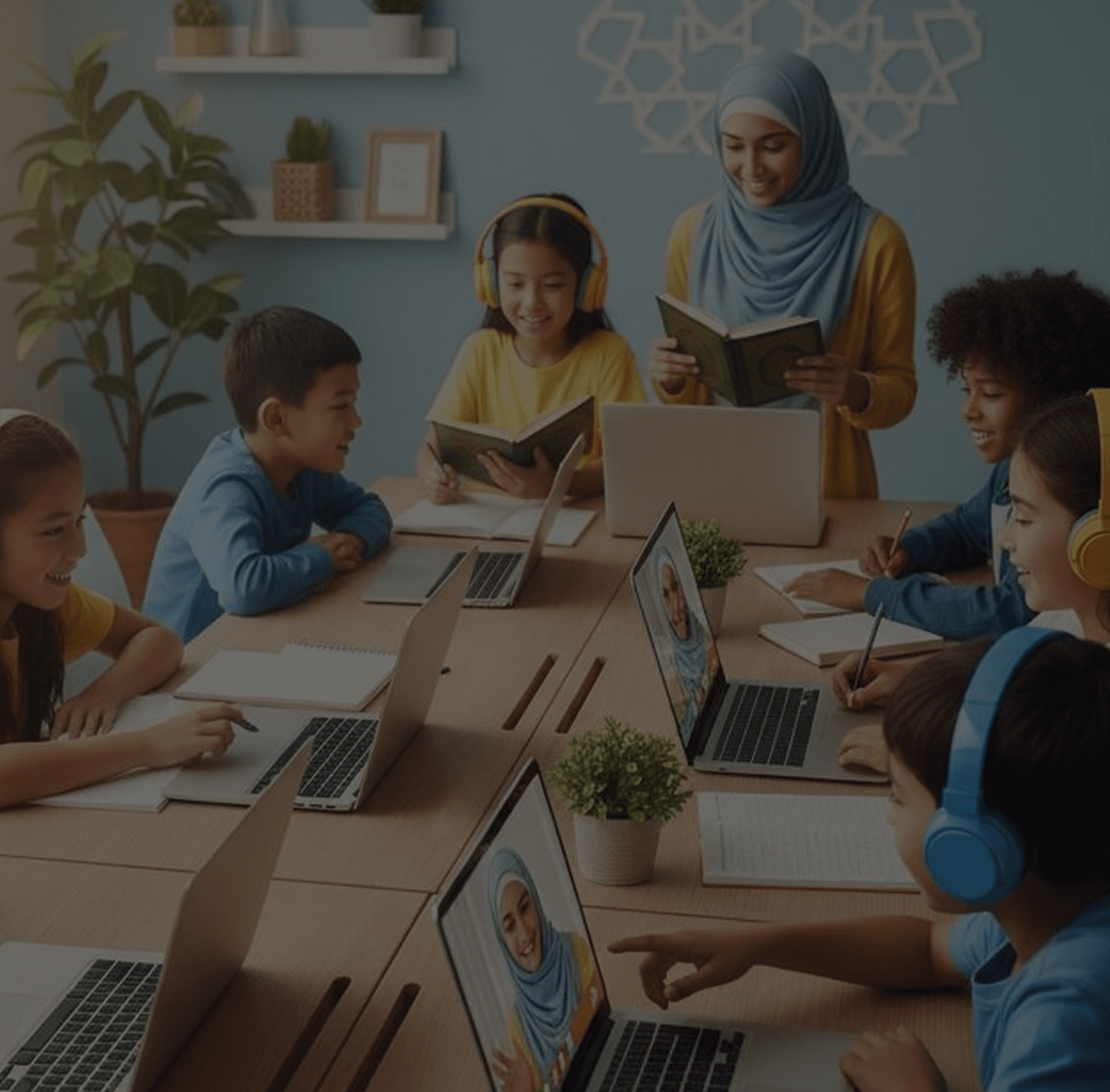 Children learning together at a classroom table